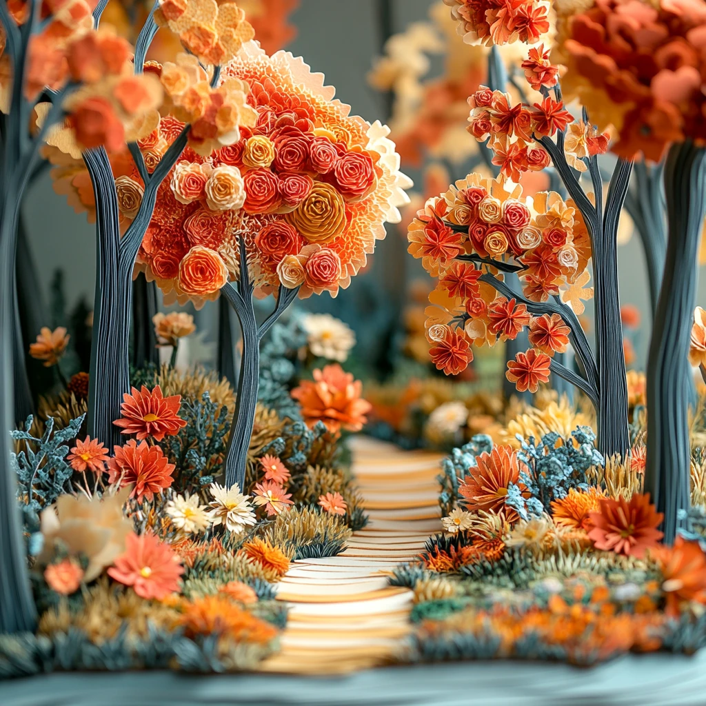 纸板森林四季色