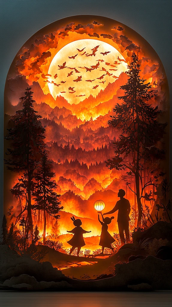 兔子灯笼与纸剪