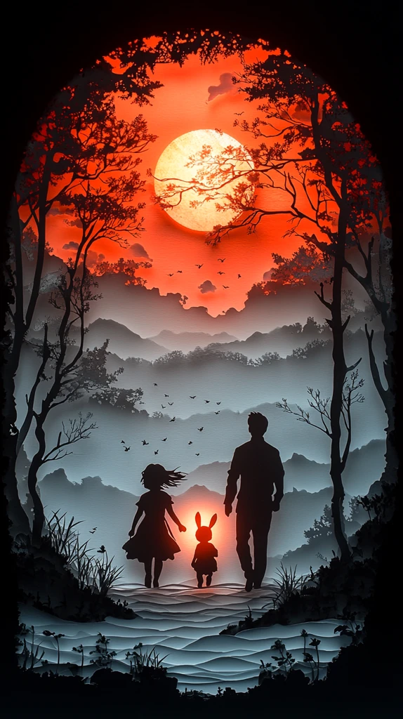 兔子灯笼与纸剪