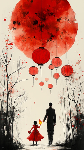 兔子灯笼与纸剪