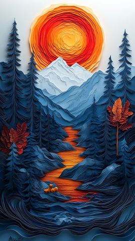 两小熊林间山脉黎明