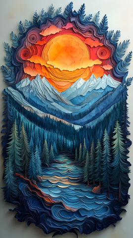 两小熊林间山脉黎明