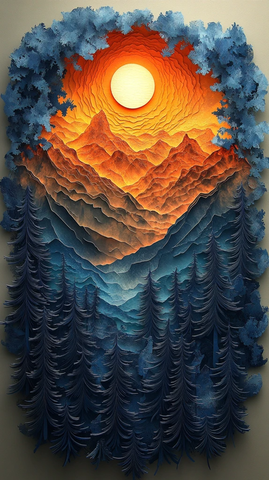 两小熊林间山脉黎明