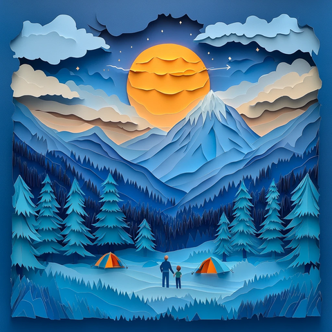 月光下的营地