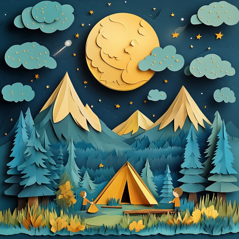 月光下的营地
