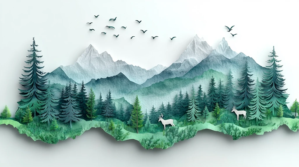 高山绿林层叠景