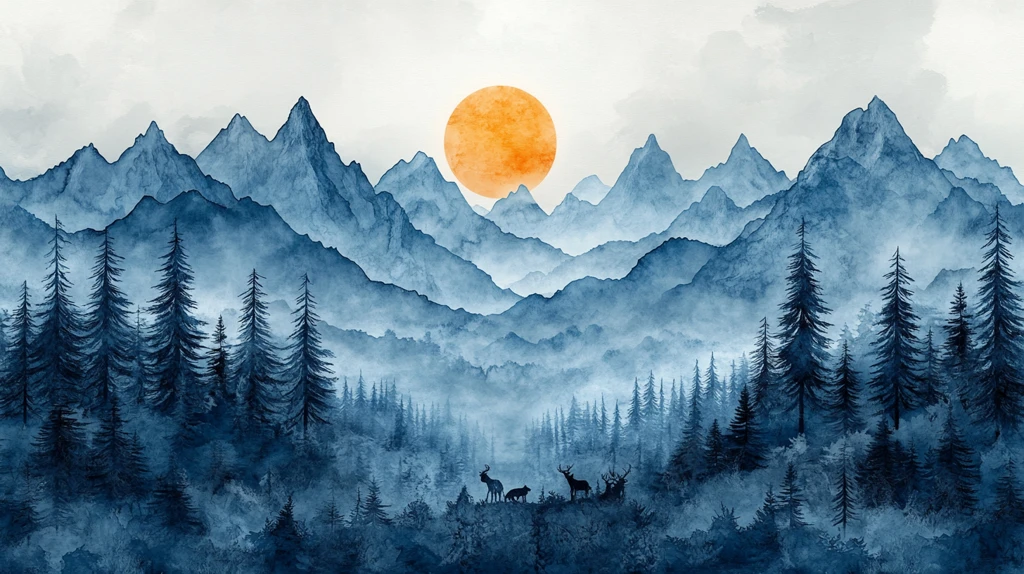 高山绿林层叠景