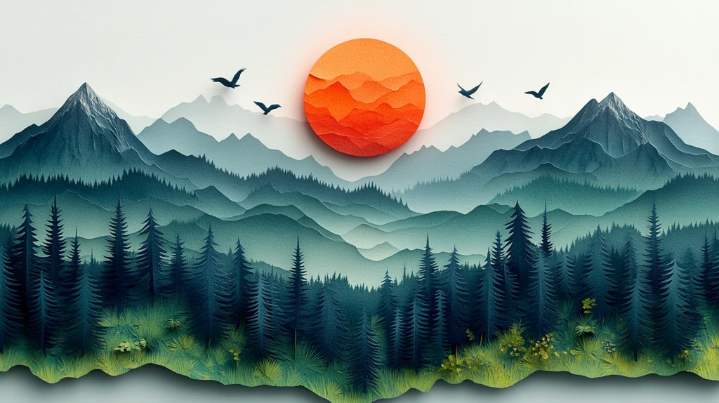 高山绿林层叠景