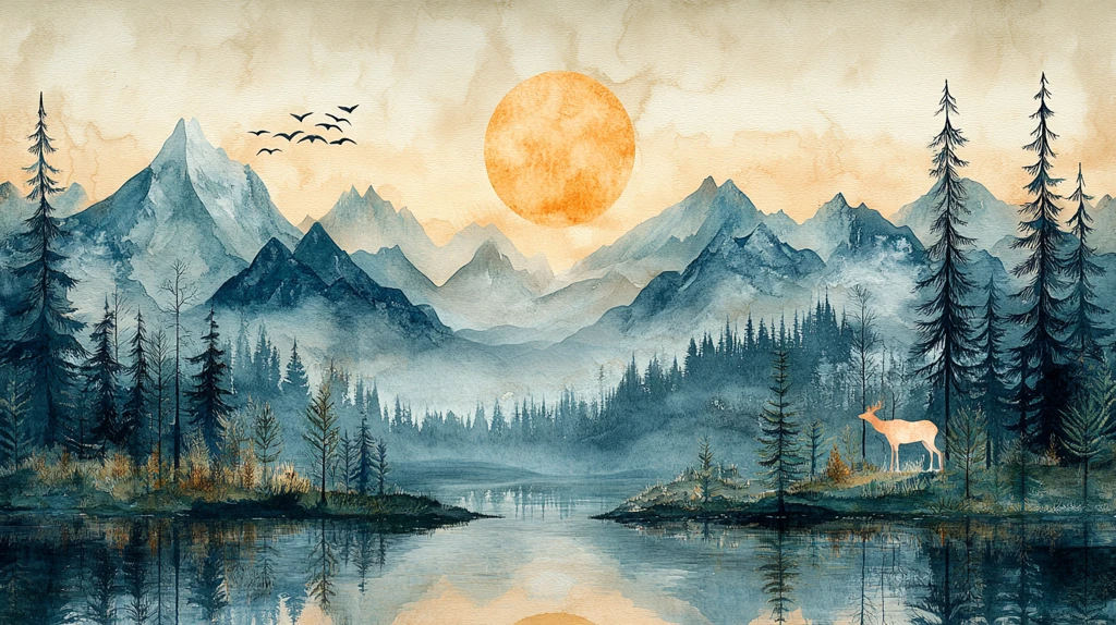 高山绿林层叠景