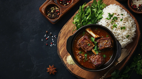 红烧牛肉配饭