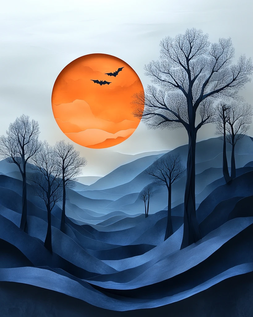 纸艺万圣节场景