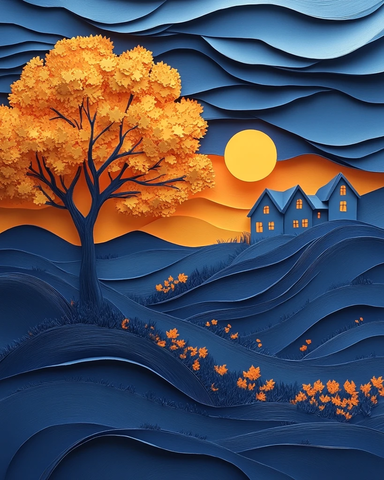 纸艺万圣节场景