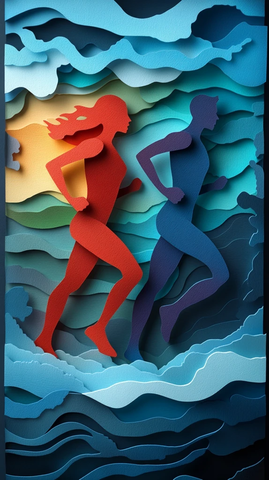 奥运跑者剪影