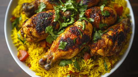 烤鸡配阿拉伯米饭