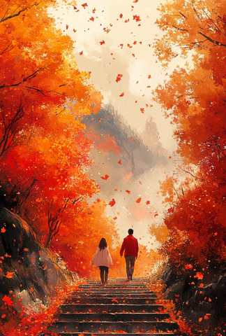 秋叶相伴登山行