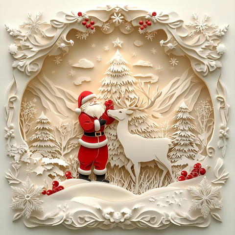 圣诞老人驯鹿树礼盒