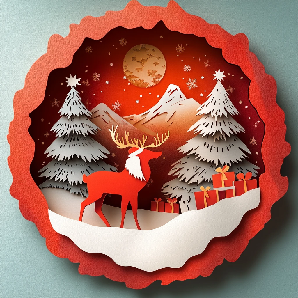 圣诞老人驯鹿树礼盒