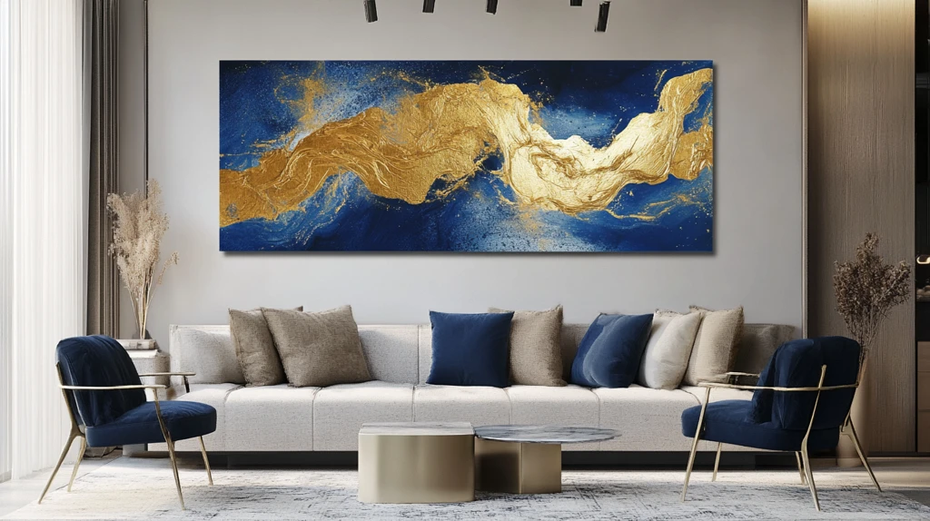 金色抽象晶瓷画