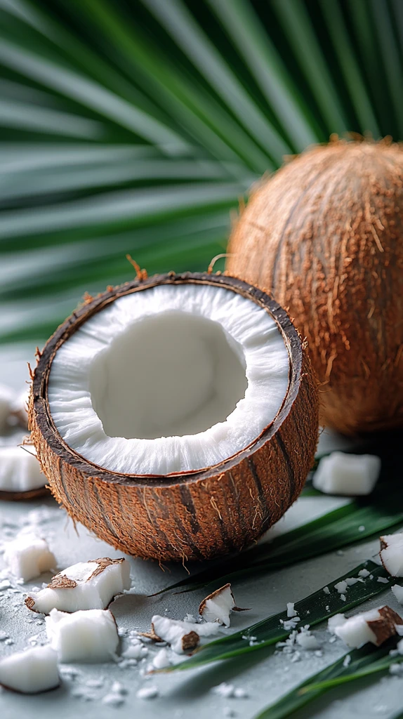 椰子切面与椰肉