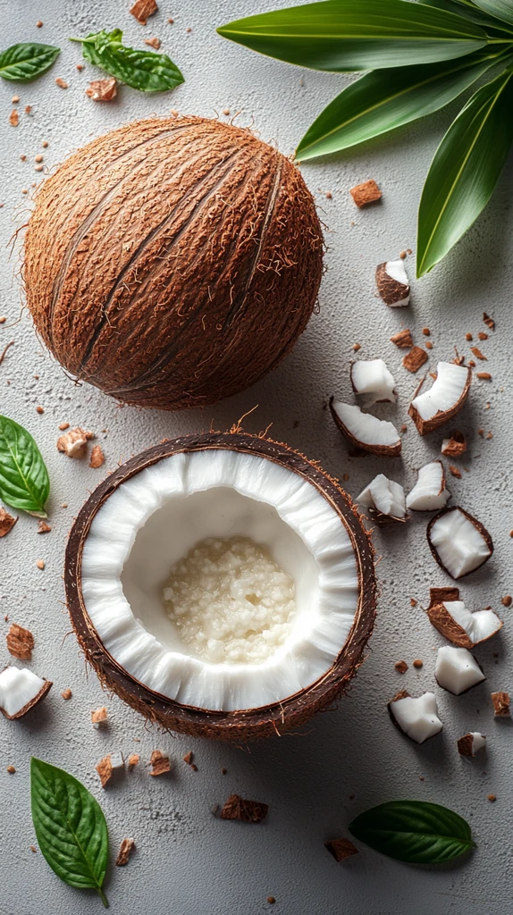 椰子切面与椰肉