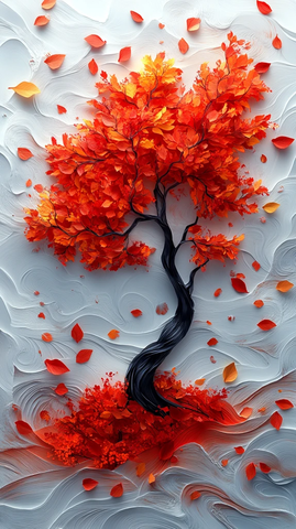 秋叶飘飘纸艺风