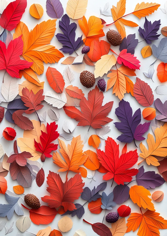 秋季叶纸拼贴