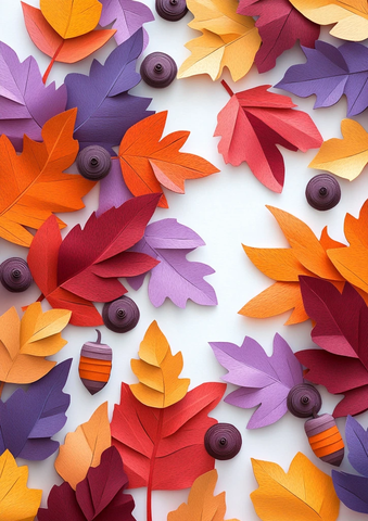 秋季叶纸拼贴