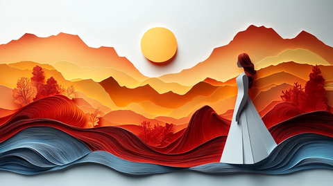 白背景纸艺拼贴