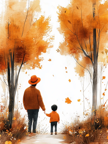 父子树下牵手