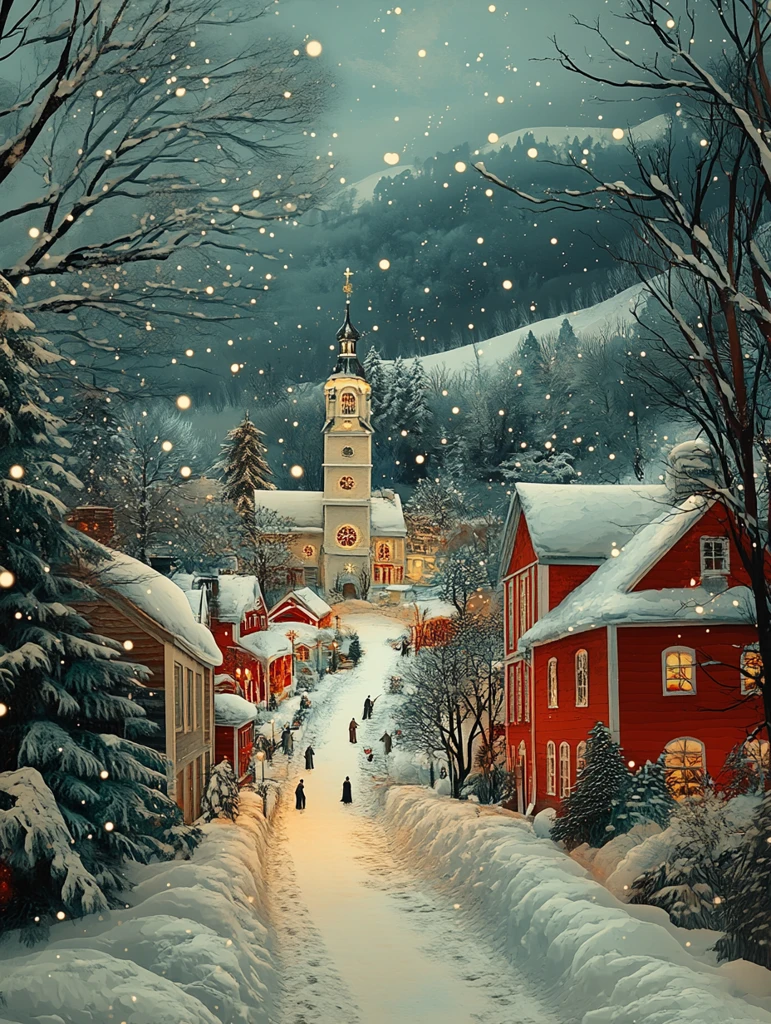 圣诞剪纸红背景