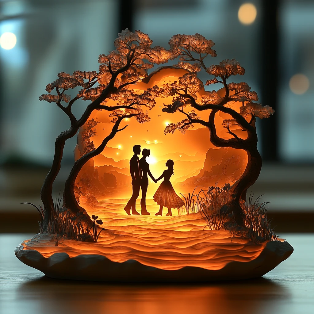 情人节光影雕塑