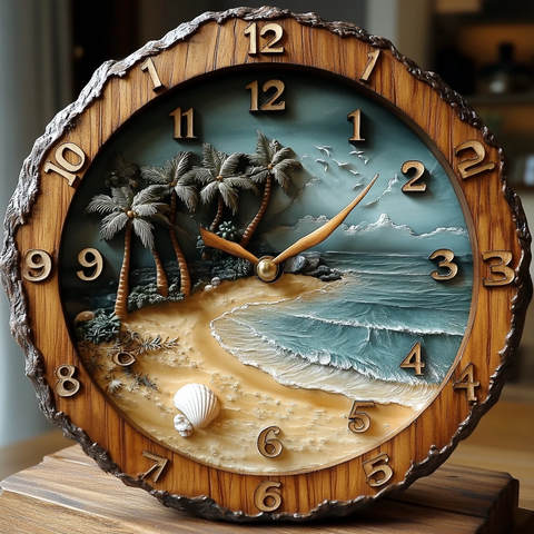 圆形木板数字图案