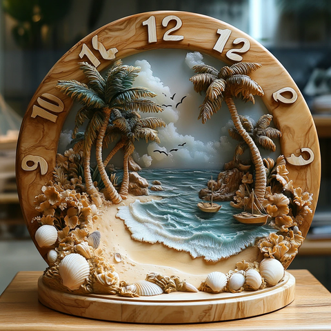 圆形木板数字图案