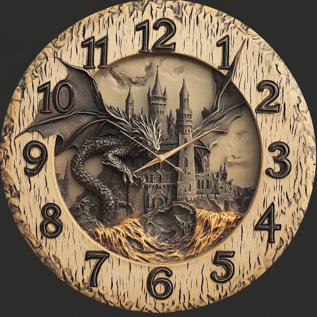 黑龙飞舞时钟图案