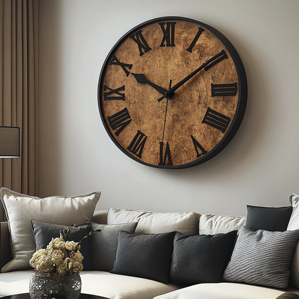 罗马数字木纹挂钟