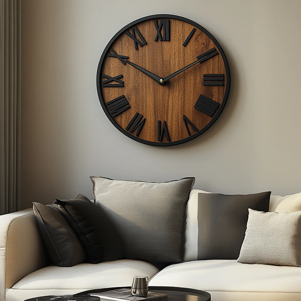 罗马数字木纹挂钟