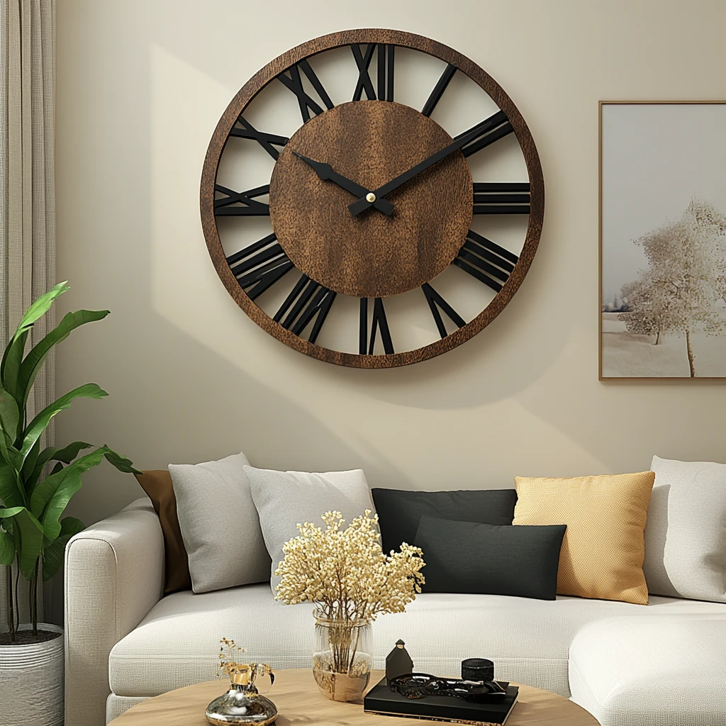 罗马数字木纹挂钟