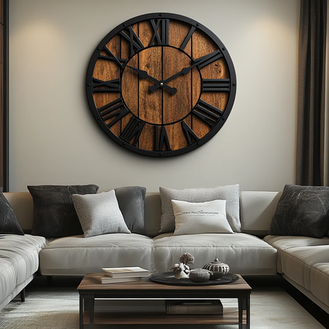 罗马数字木纹挂钟