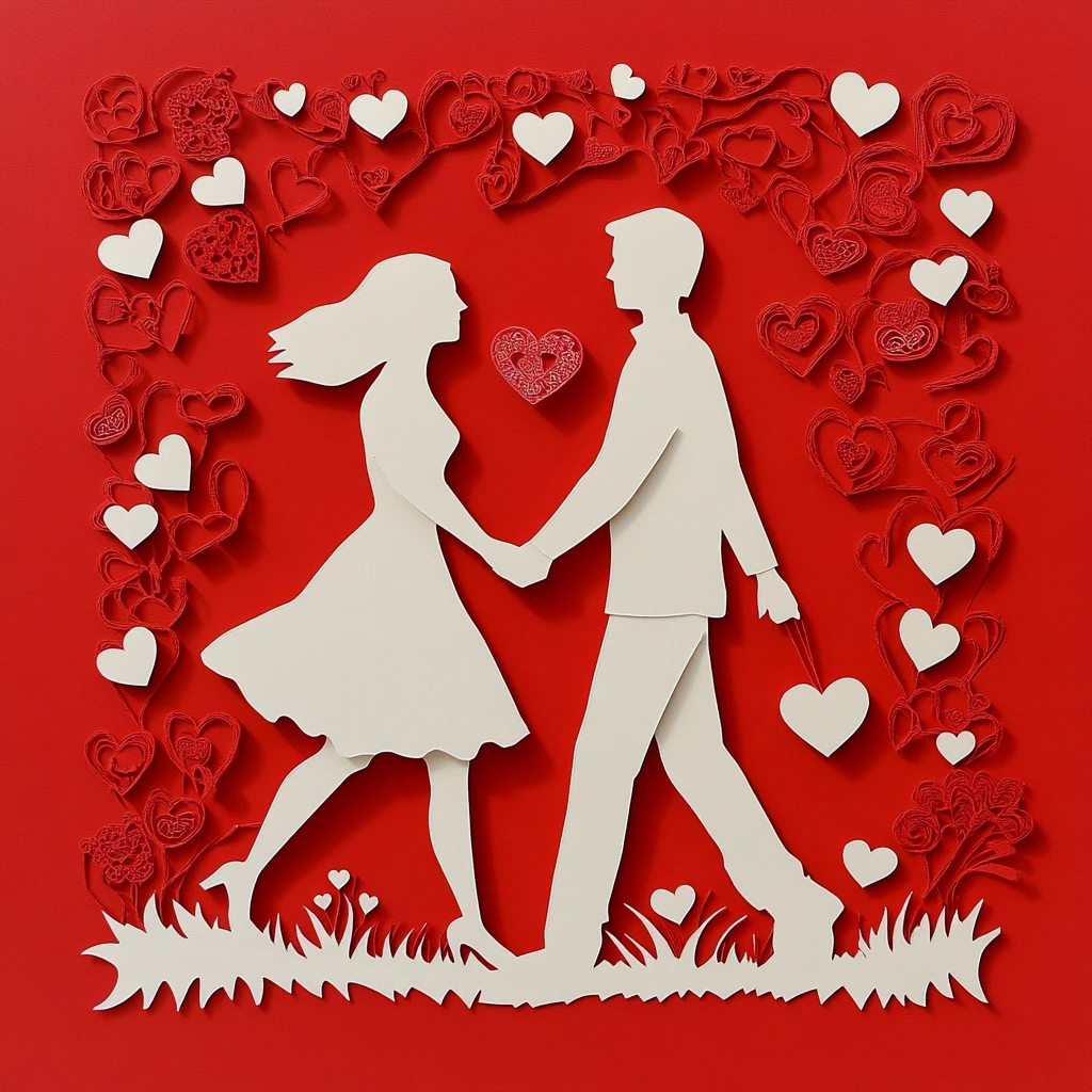情人节剪纸男女