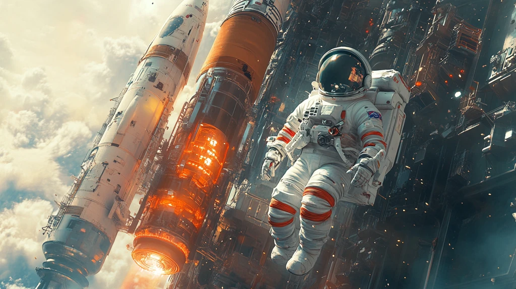 宇航员火箭空间站