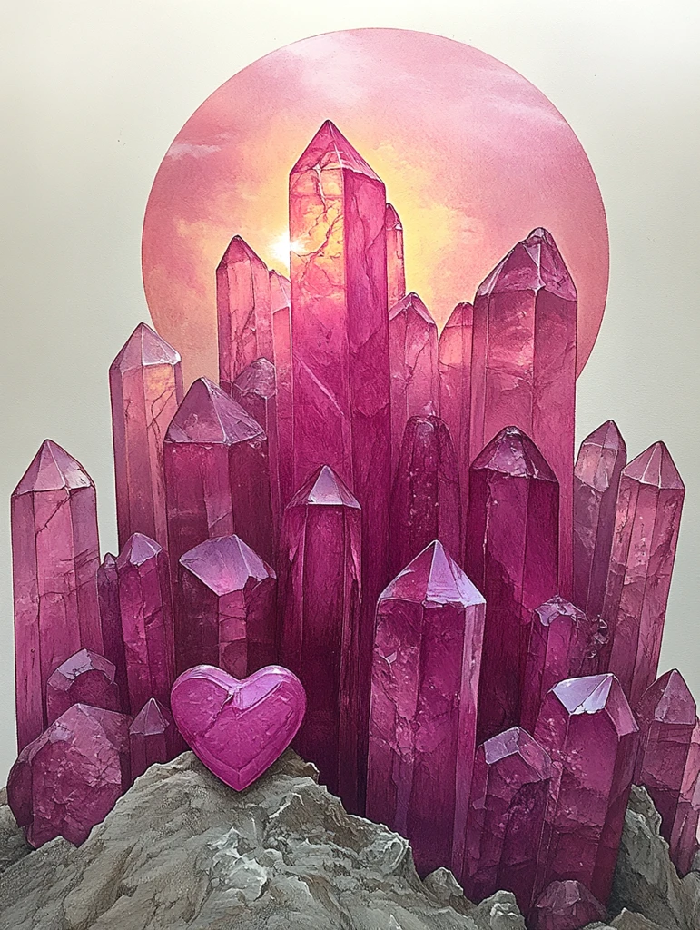 粉色水晶圆环图