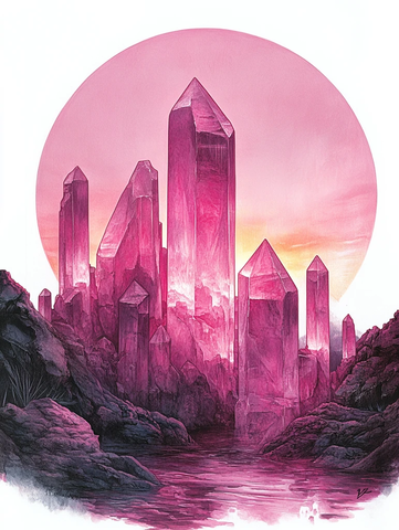 粉色水晶圆环图