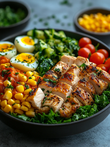 鸡鱼肉蛋沙拉碗