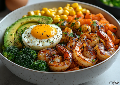 虾仁牛油果鸡蛋沙拉