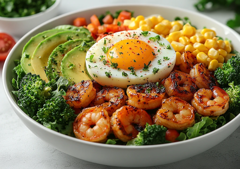 虾仁牛油果鸡蛋沙拉