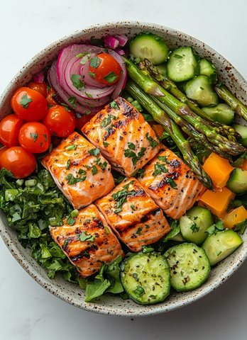 烤三文鱼蔬菜沙拉