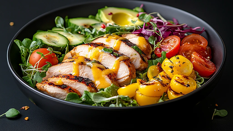 香煎鸡肉奇亚籽沙拉