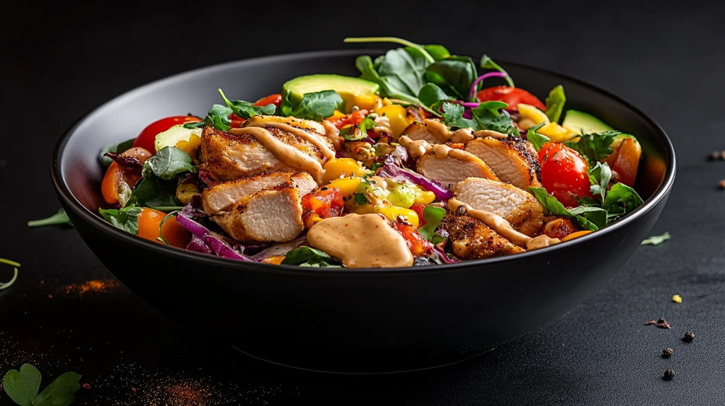 香煎鸡肉奇亚籽沙拉