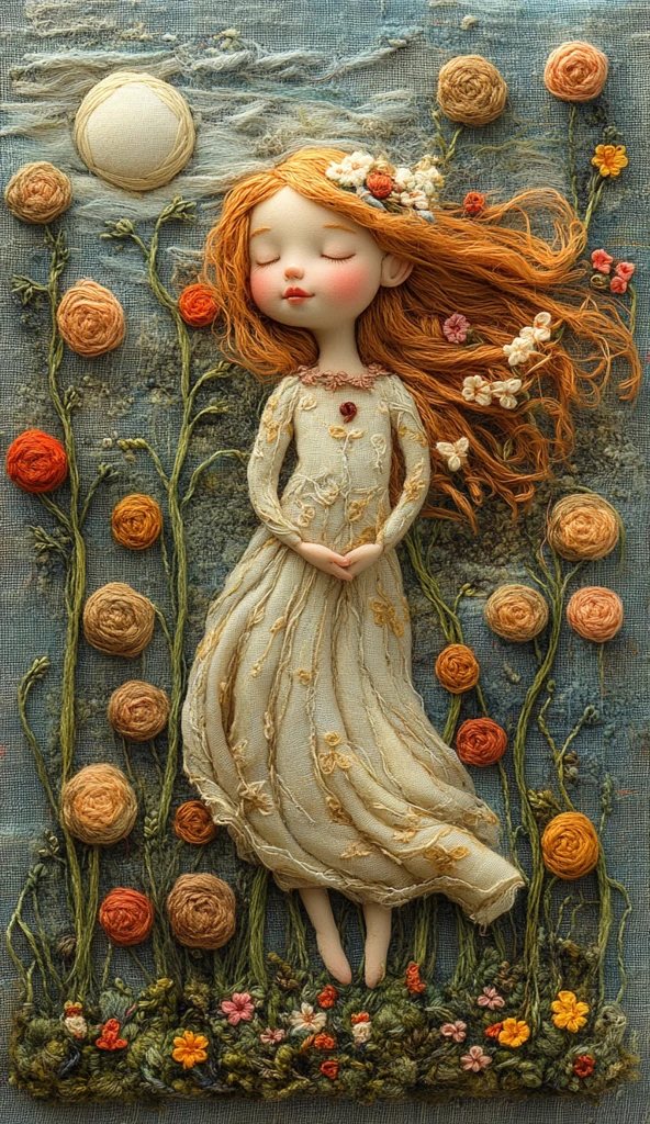 花仙子刺绣图案