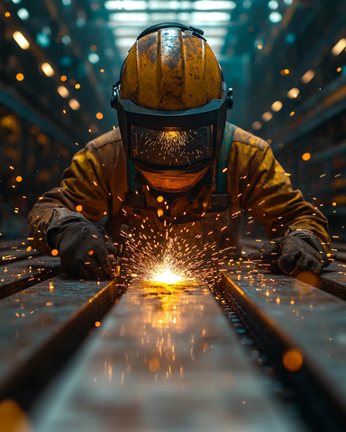 焊接工人特写